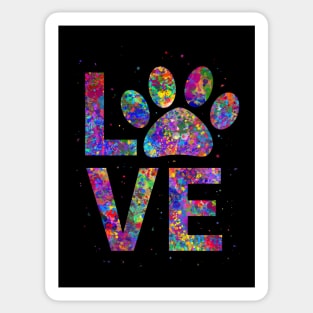 Dog lover paw icon watercolor Sticker